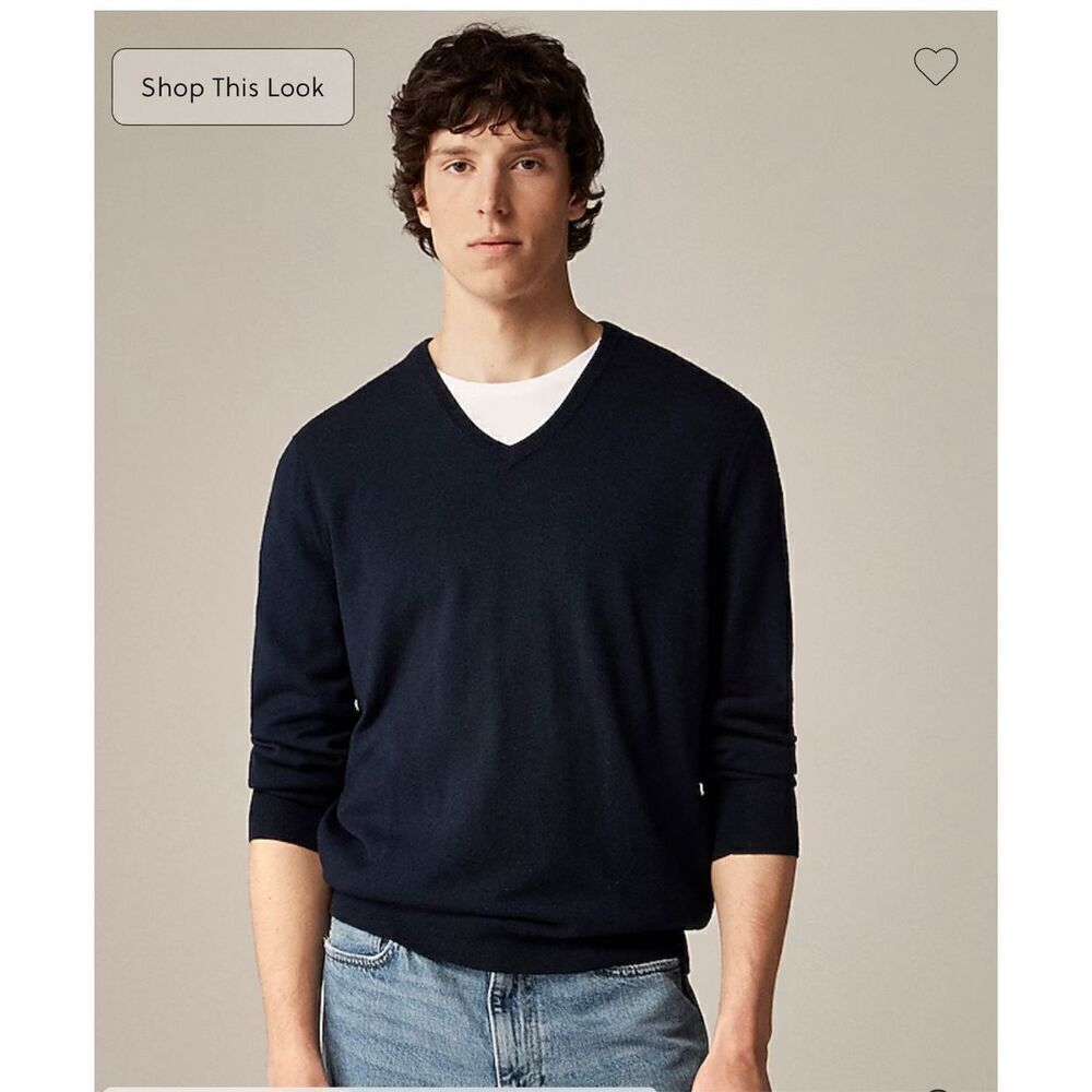 J crew Merino wool V-neck sweater slim men’s size M Charcoal color